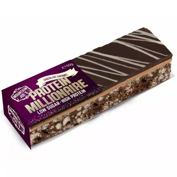 Mountain Joe's Protein Millionaire Bar (1 bar) Protein Snacks Chocolate Caramel BEST BY JUN 30/2023 Mountain Joe's