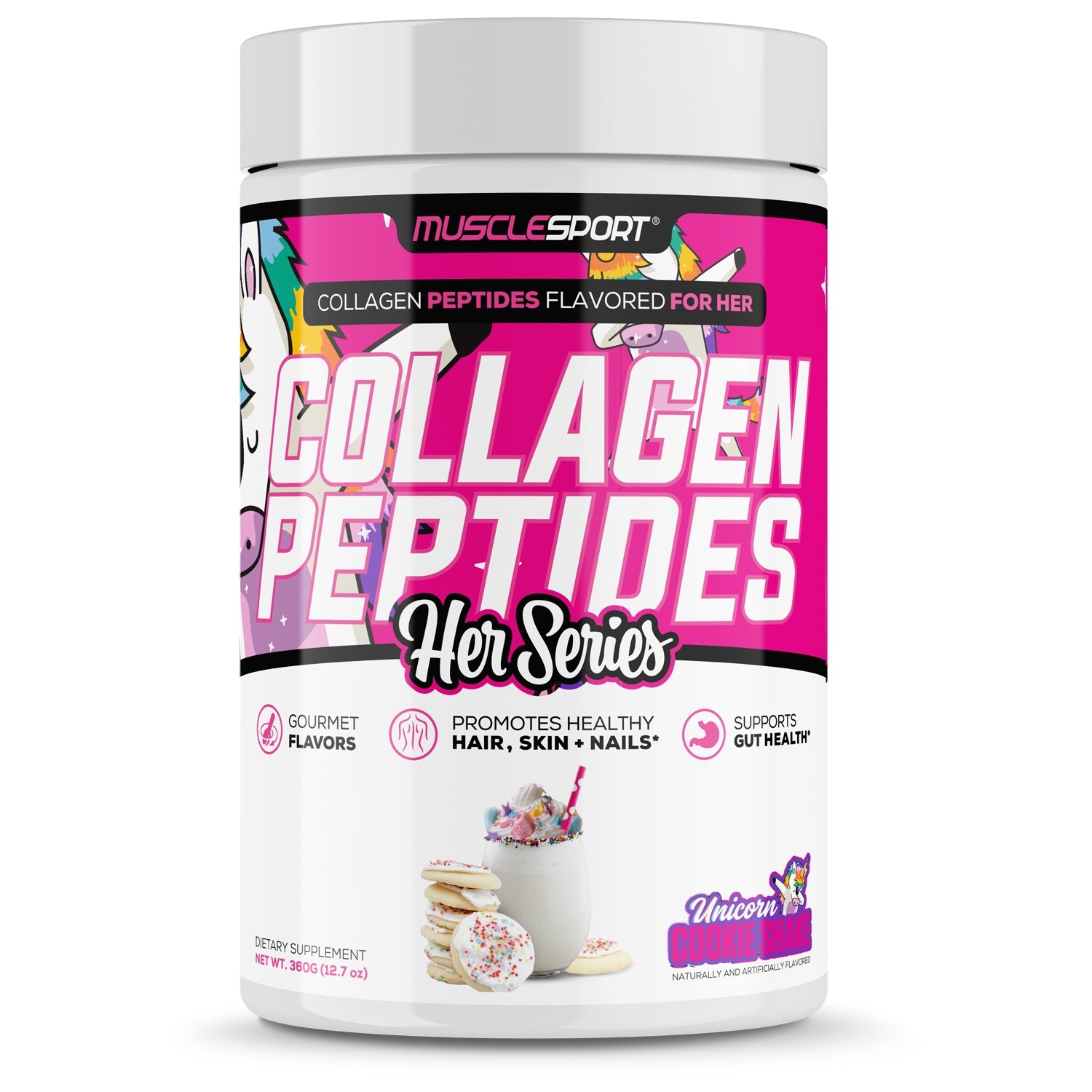 MuscleSport Collagen Peptides (30 servings) collagen Unicorn Cookie Shake MuscleSport