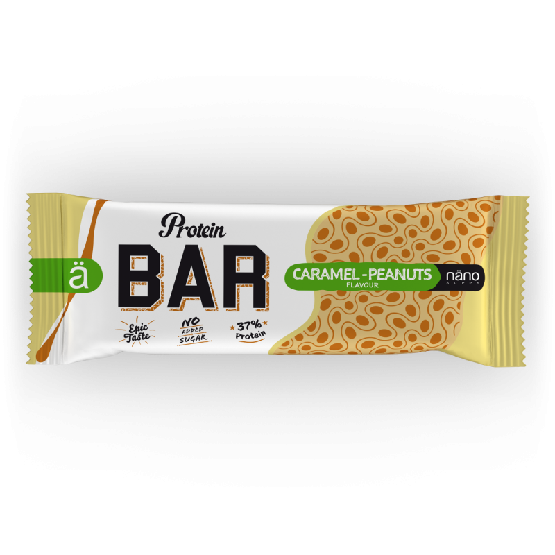 Nano Supplements Protein Bar (1 bar) Protein Snacks Caramel Peanut BEST BY MAY 26, 2023 Nano Supplements