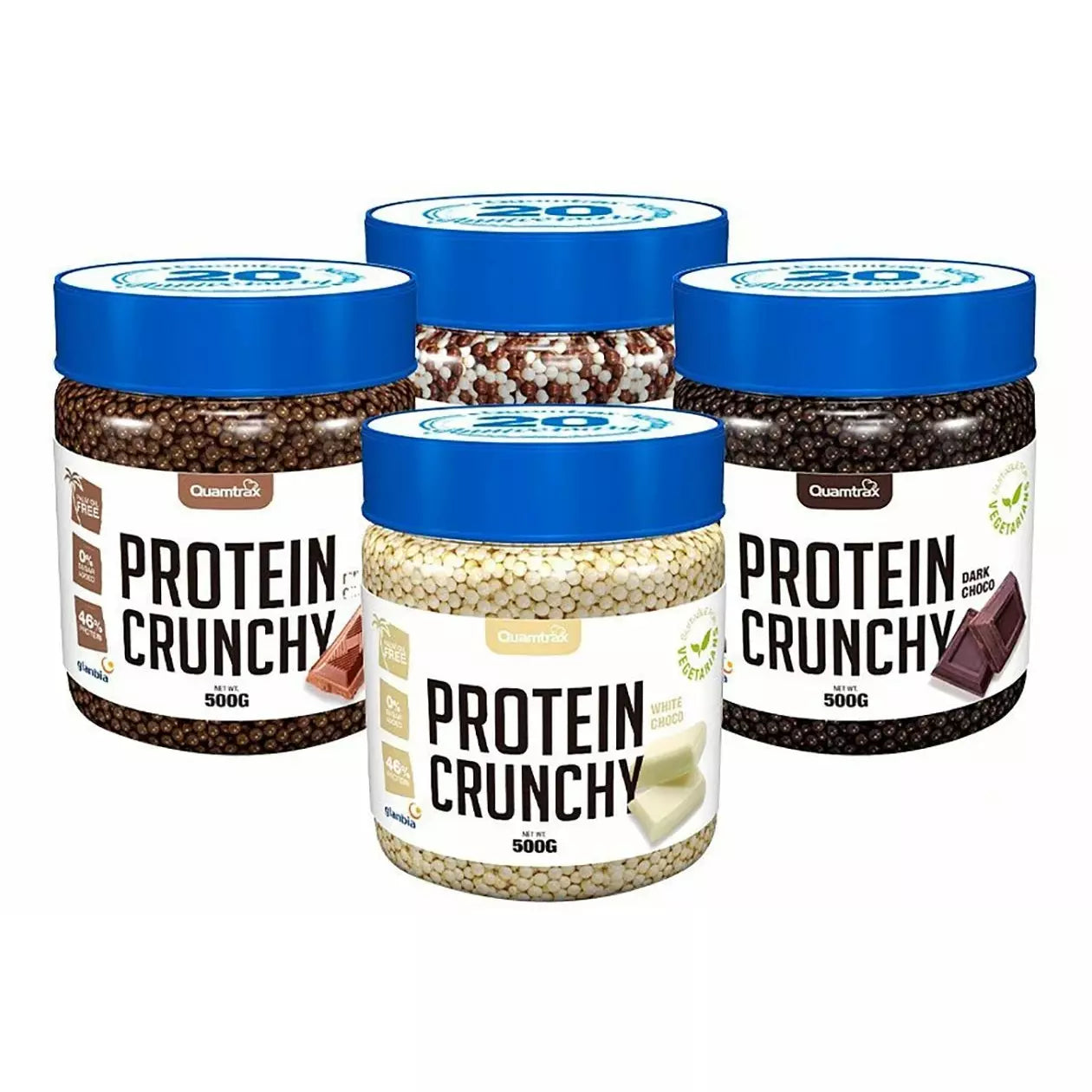 Quamtrax Nutrition Protein Crunchy (500g) Protein Snacks Milk Chocolate BEST BY 23/09/22,White Chocolate,Dark Chocolate,Dark & White Chocolate Quamtrax Nutrition